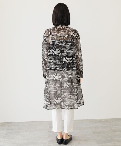 TABASA / タバサ ロング・マキシ丈ワンピース | シフォン×アブストラクトプリントワンピース | 詳細3