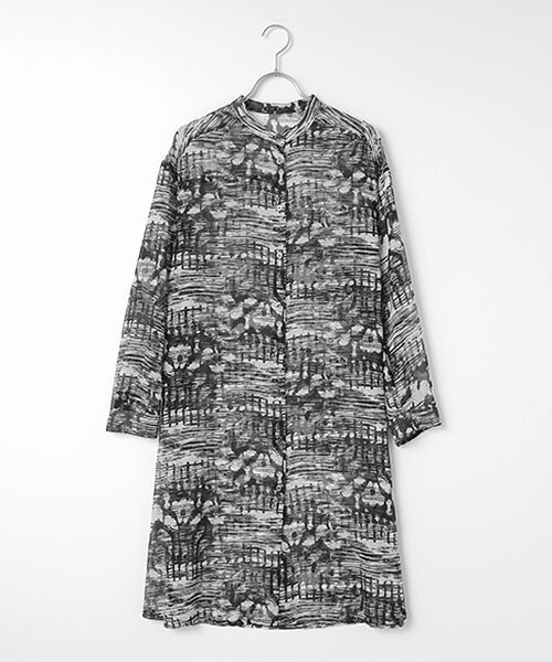 TABASA / タバサ ロング・マキシ丈ワンピース | シフォン×アブストラクトプリントワンピース | 詳細6