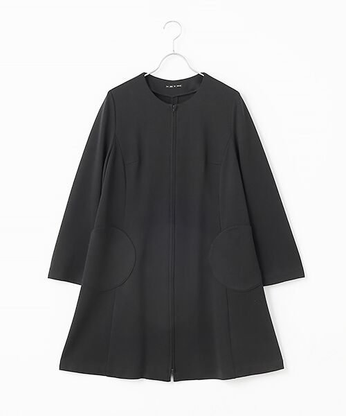 TABASA/タバサ ダンボールニットノーカラーコート クロ F TABASA/タバサ ダンボールニットノーカラーコート クロ F