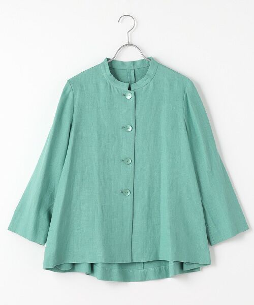 TABASA/タバサ リネンキャンバスジャケット グリーン M TABASA/タバサ リネンキャンバスジャケット グリーン M