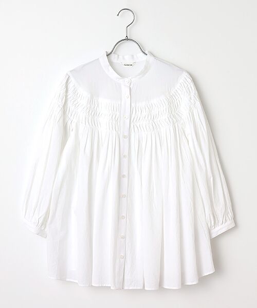 TABASA/タバサ ワッシャーローン求心ヨークブラウス シロ F TABASA/タバサ ワッシャーローン求心ヨークブラウス シロ F