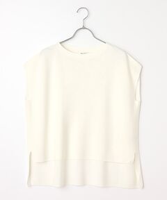 TABASA / タバサ ベスト | コットン/アセテート天竺スリーブレスセーター