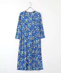 TABASA / タバサ ロング・マキシ丈ワンピース | スムース×幾何フラワープリントワンピース