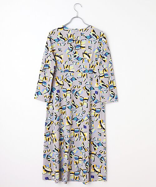 TABASA / タバサ ロング・マキシ丈スカート | スムース×幾何フラワープリントワンピース | 詳細1