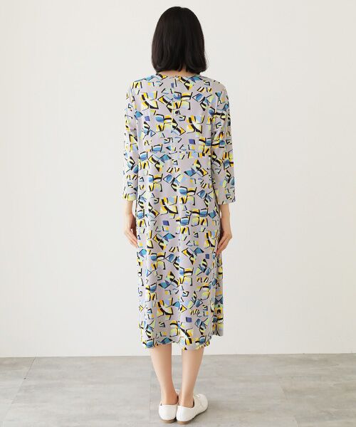 TABASA / タバサ ロング・マキシ丈スカート | スムース×幾何フラワープリントワンピース | 詳細8