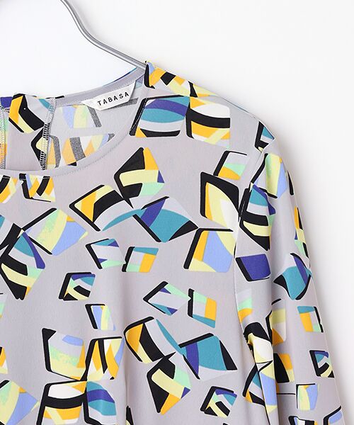 TABASA / タバサ ロング・マキシ丈スカート | スムース×幾何フラワープリントワンピース | 詳細2