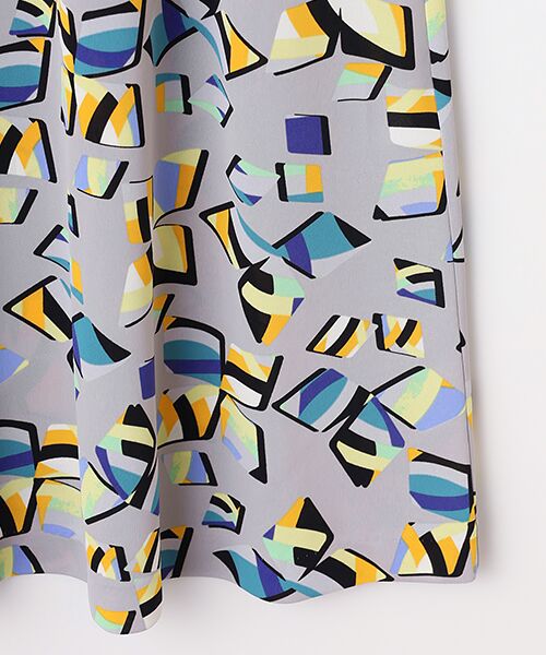 TABASA / タバサ ロング・マキシ丈スカート | スムース×幾何フラワープリントワンピース | 詳細4