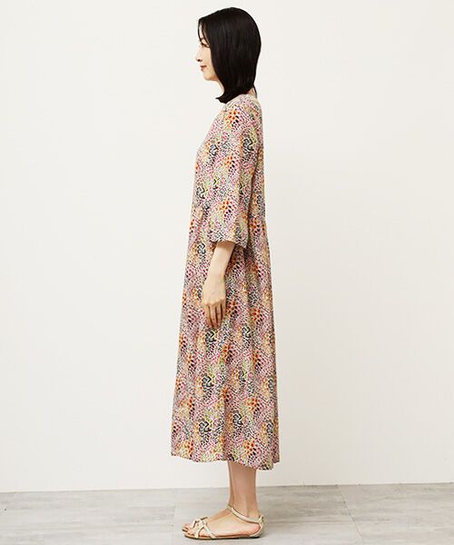 TABASA / タバサ ロング・マキシ丈ワンピース | レーヨンローン×モザイクプリントワンピース | 詳細6
