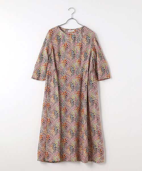 TABASA / タバサ ロング・マキシ丈ワンピース | レーヨンローン×モザイクプリントワンピース | 詳細9
