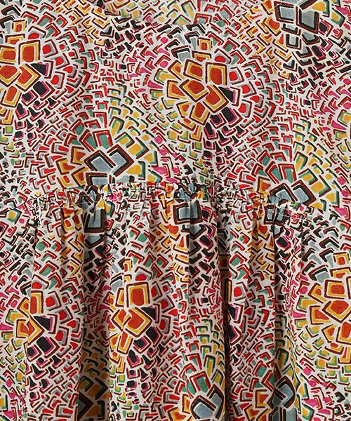 TABASA / タバサ シャツ・ブラウス | レーヨンローン×モザイクプリントブラウス | 詳細1