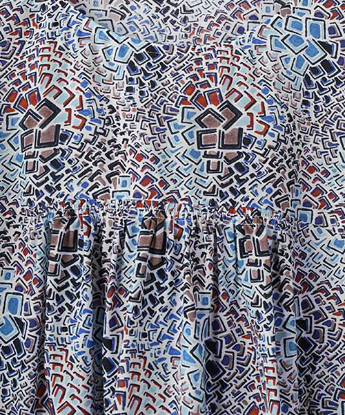 TABASA / タバサ シャツ・ブラウス | レーヨンローン×モザイクプリントブラウス | 詳細5