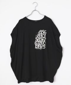 TABASA / タバサ チュニック | レーヨンベア天竺×ロゴプリントチュニック