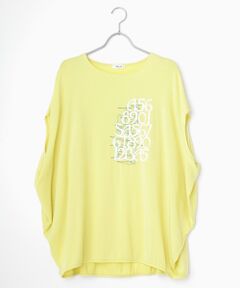 TABASA / タバサ チュニック | レーヨンベア天竺×ロゴプリントチュニック