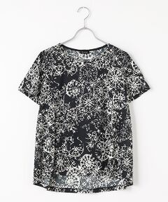 TABASA / タバサ シャツ・ブラウス | スムース×バティックフラワープリントブラウス