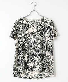 TABASA / タバサ シャツ・ブラウス | スムース×バティックフラワープリントブラウス