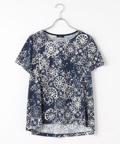 TABASA / タバサ シャツ・ブラウス | スムース×バティックフラワープリントブラウス