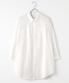 セール】 シャーリングシャンブレーシャツチュニック