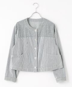 TABASA / タバサ ノーカラージャケット | 6ozヒッコリージャケット