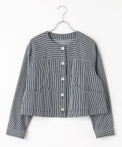 TABASA / タバサ ノーカラージャケット | 6ozヒッコリージャケット