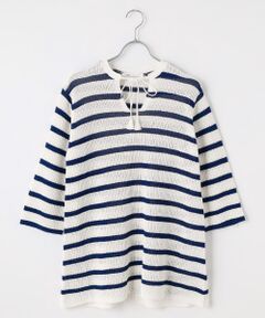 TABASA / タバサ チュニック | メッシュボーダーニットチュニック