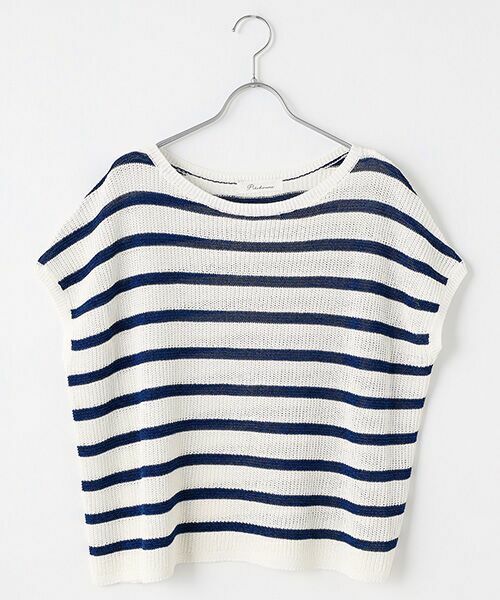 TABASA / タバサ ニット・セーター | メッシュボーダースリーブレスセーター | 詳細2