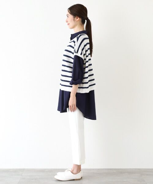 TABASA / タバサ ニット・セーター | メッシュボーダースリーブレスセーター | 詳細8