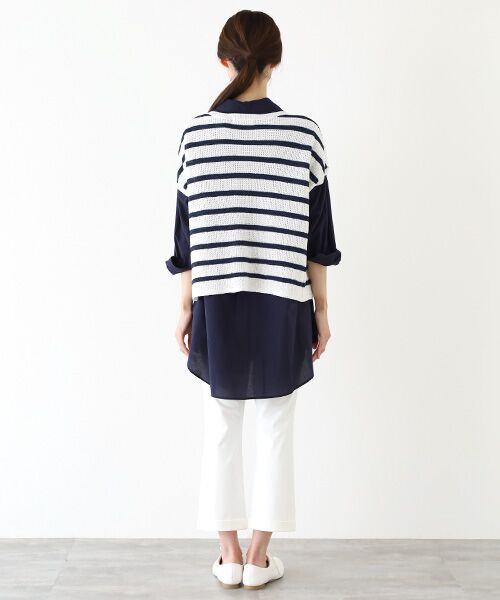 TABASA / タバサ ニット・セーター | メッシュボーダースリーブレスセーター | 詳細9