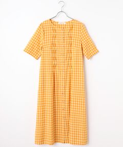 TABASA / タバサ ロング・マキシ丈ワンピース | コットンギンガムワンピース