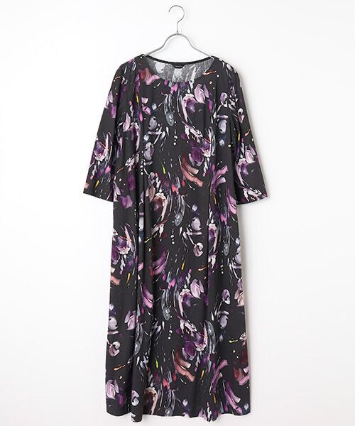 TABASA / タバサ ロング・マキシ丈ワンピース | レーヨン/リネン フラワープリントワンピース | 詳細3