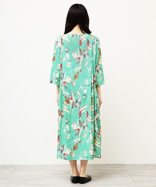 TABASA / タバサ ロング・マキシ丈ワンピース | レーヨン/リネン フラワープリントワンピース | 詳細11