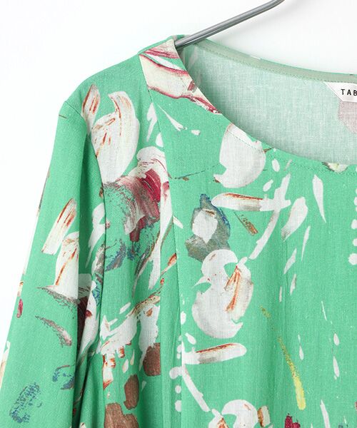 TABASA / タバサ ロング・マキシ丈ワンピース | レーヨン/リネン フラワープリントワンピース | 詳細5