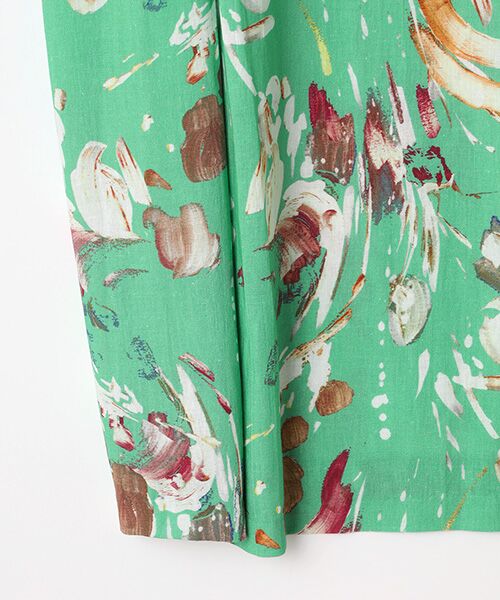 TABASA / タバサ ロング・マキシ丈ワンピース | レーヨン/リネン フラワープリントワンピース | 詳細7