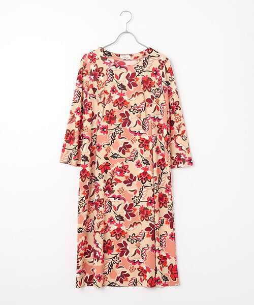 TABASA / タバサ ロング・マキシ丈ワンピース | スムース×レトロフラワープリントワンピース | 詳細7