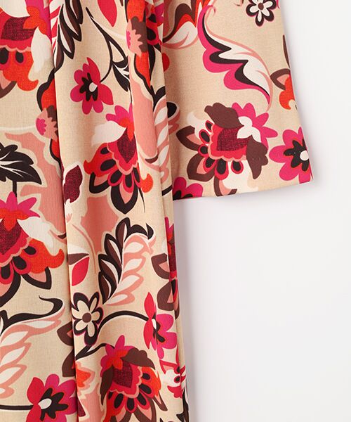 TABASA / タバサ ロング・マキシ丈ワンピース | スムース×レトロフラワープリントワンピース | 詳細3