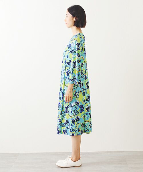 TABASA / タバサ ロング・マキシ丈ワンピース | スムース×レトロフラワープリントワンピース | 詳細9