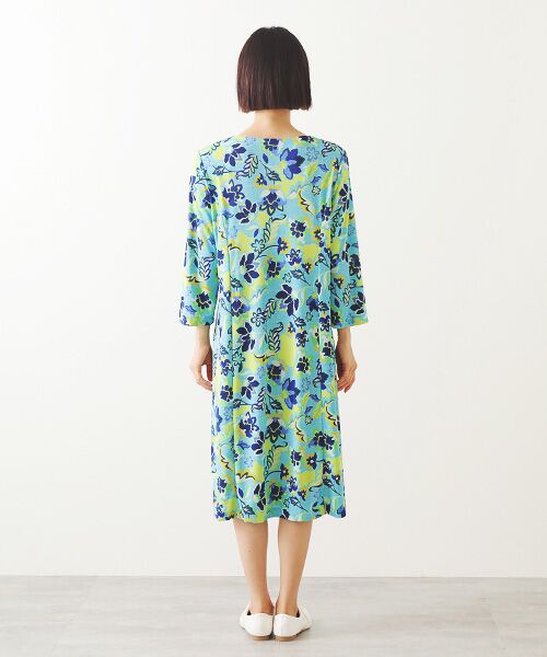 TABASA / タバサ ロング・マキシ丈ワンピース | スムース×レトロフラワープリントワンピース | 詳細10