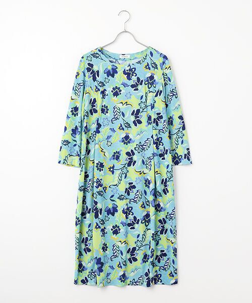 TABASA / タバサ ロング・マキシ丈ワンピース | スムース×レトロフラワープリントワンピース | 詳細13