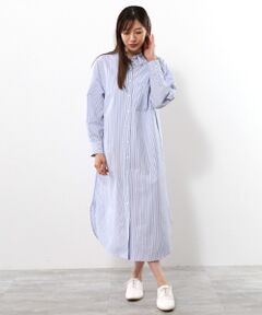 TABASA / タバサ ロング・マキシ丈ワンピース | グラシエサッカーストライプワンピース