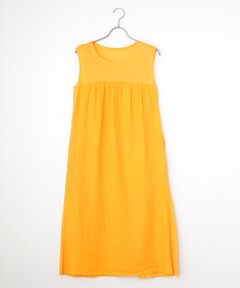 TABASA / タバサ ロング・マキシ丈ワンピース | リネンボイル×天竺 異素材ワンピース