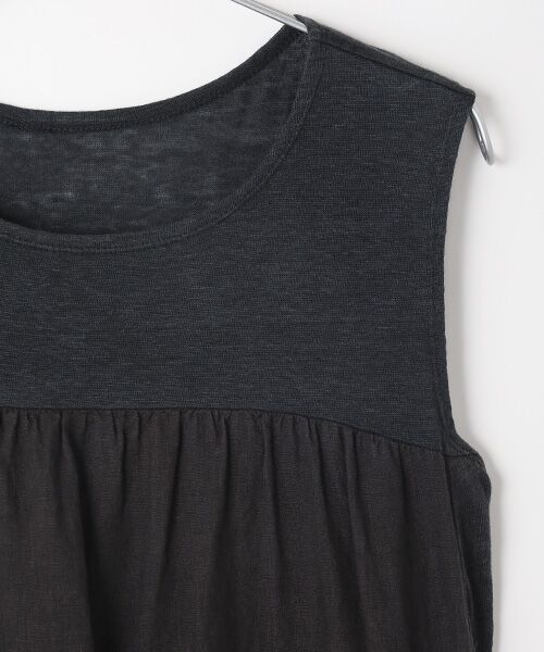 TABASA / タバサ ロング・マキシ丈ワンピース | リネンボイル×天竺 異素材ワンピース | 詳細2