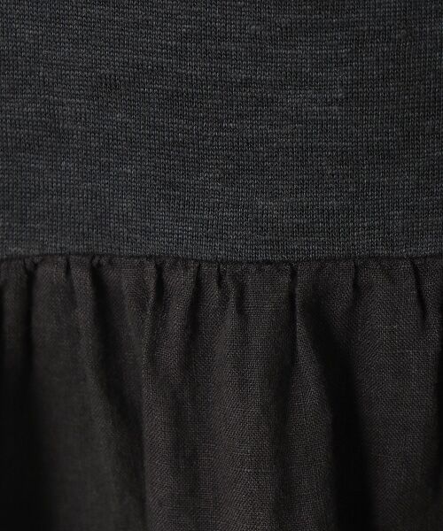 TABASA / タバサ ロング・マキシ丈ワンピース | リネンボイル×天竺 異素材ワンピース | 詳細5