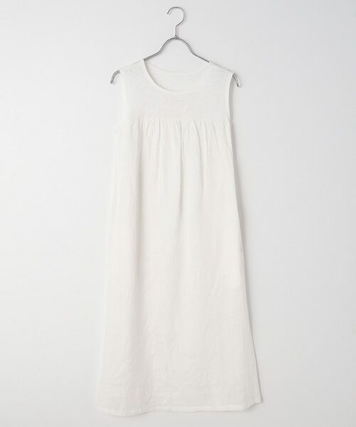 TABASA / タバサ ロング・マキシ丈ワンピース | リネンボイル×天竺 異素材ワンピース | 詳細11