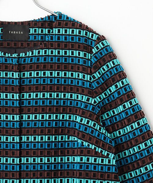 TABASA / タバサ その他アウター | ブロックカットジャガードコート | 詳細3