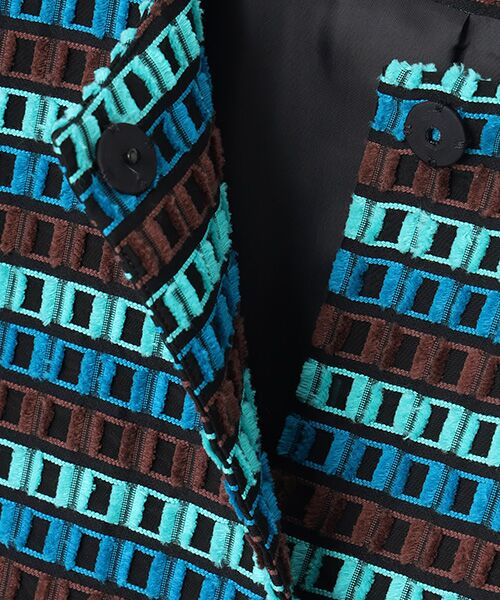 TABASA / タバサ その他アウター | ブロックカットジャガードコート | 詳細7