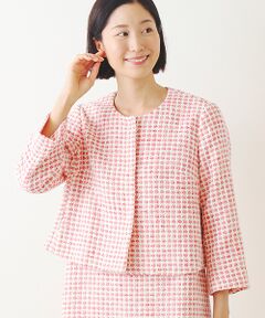 ノーカラーピンクジャケット　新品未使用品です♪お値下げしました⭐︎ ノーカラージャケット(ピンク) | レディースファッション通販の