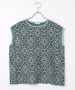 TABASA / タバサ ベスト | ダマスクジャガードスリーブレスセーター