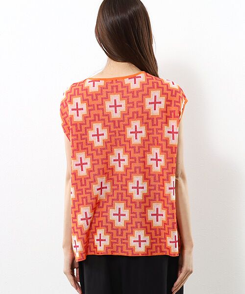 TABASA / タバサ ベスト | ダマスクジャガードスリーブレスセーター | 詳細6