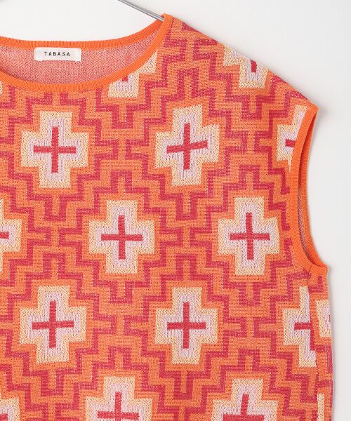 TABASA / タバサ ベスト | ダマスクジャガードスリーブレスセーター | 詳細2