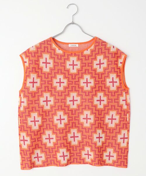 TABASA / タバサ ベスト | ダマスクジャガードスリーブレスセーター | 詳細9