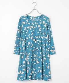 TABASA / タバサ チュニック | スムース×シルエットフラワープリントチュニック